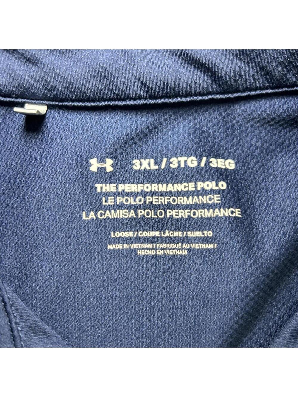Under Armour Performance Polo Men Size 2XL Blue White - Picture 2 of 3
